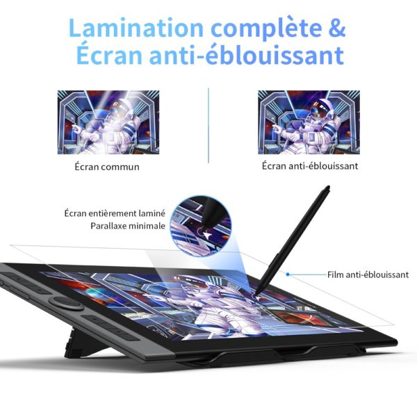 XPPen Artist Pro 16 Tablette graphique Moniteur de dessin 15,6 pouces 133%s RGB avec support de l'inclinaison de Dials X3 Smart Chip pour Windows mac – Image 4
