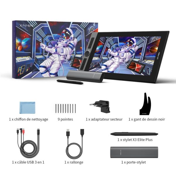 XPPen Artist Pro 16 Tablette graphique Moniteur de dessin 15,6 pouces 133%s RGB avec support de l'inclinaison de Dials X3 Smart Chip pour Windows mac – Image 6
