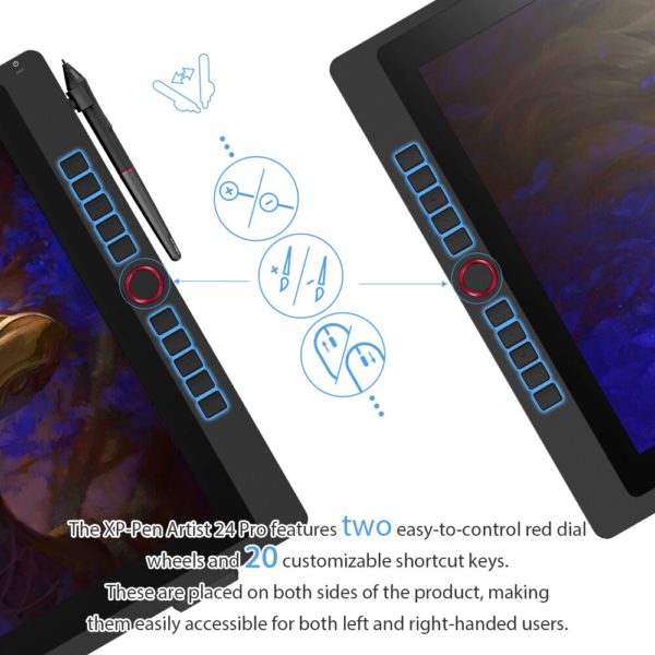 XPPen tablette graphique Artist 24 Pro cran de 23 8 pouces 2K QHD pour dessin avec 1