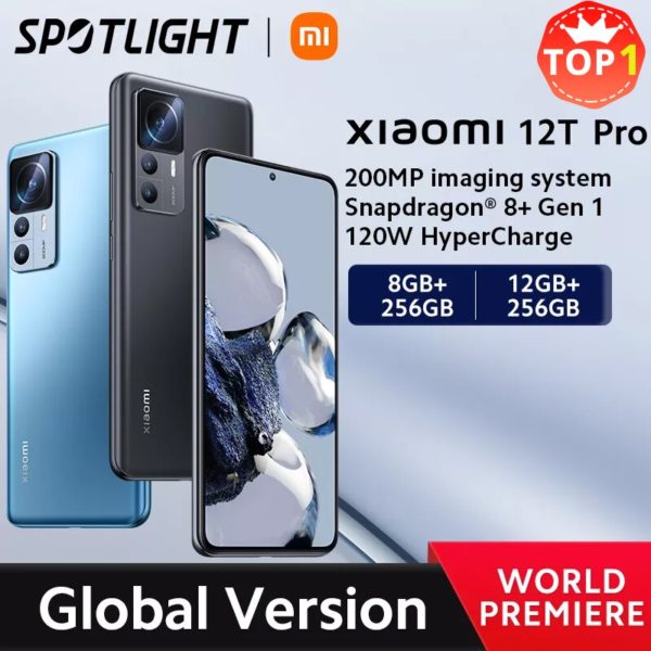 Xiaomi Smartphone 12T Pro Version globale 8 12 go 256 go Snapdragon 8 Gen 1 cam