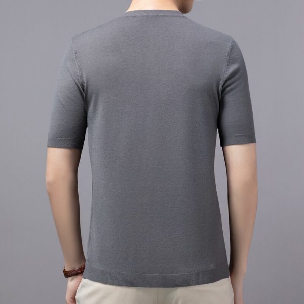 YSC – pull en tricot à col rond pour homme, pull à manches courtes, doux, Anti-boulochage, style printemps et été 2023 – Image 4