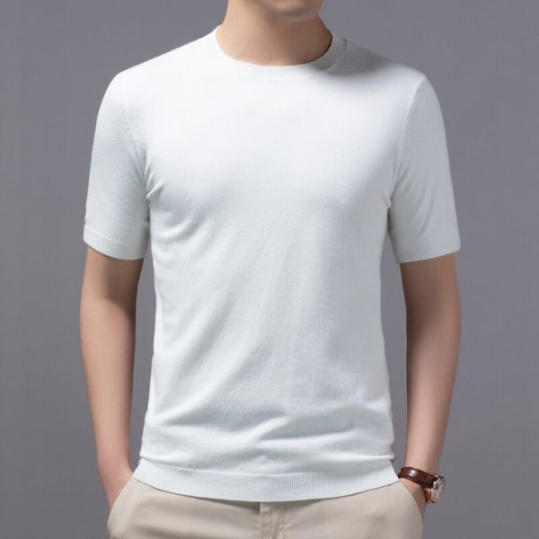 YSC – pull en tricot à col rond pour homme, pull à manches courtes, doux, Anti-boulochage, style printemps et été 2023 – Image 5