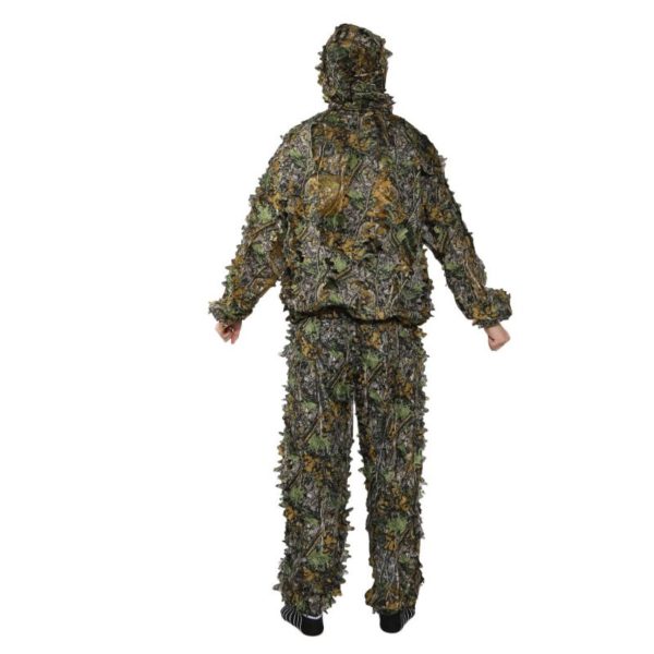 1 ensemble de v tements de chasse manteau de feuille 3D pantalon de Camouflage en plein 5