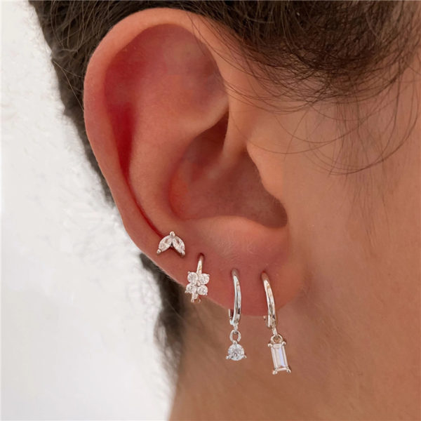 2 pi ces petites boucles d oreilles Huggies en acier inoxydable pour femmes minuscule pendentif en 1