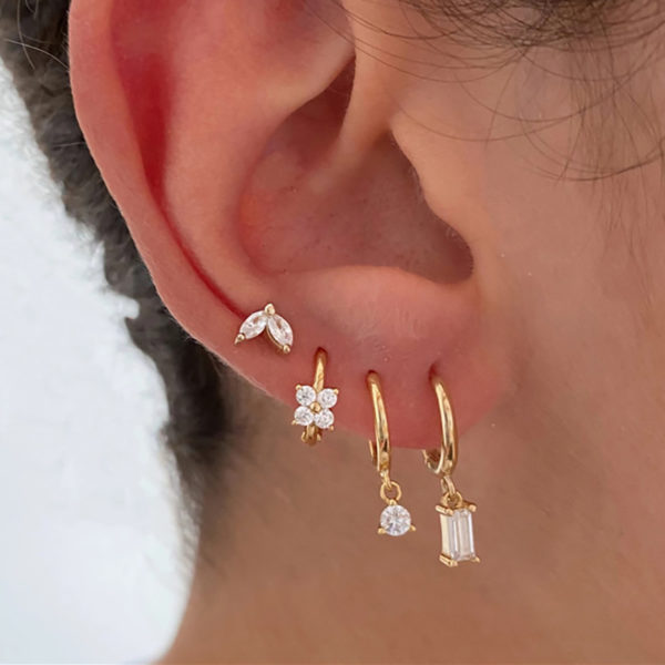 2 pi ces petites boucles d oreilles Huggies en acier inoxydable pour femmes minuscule pendentif en