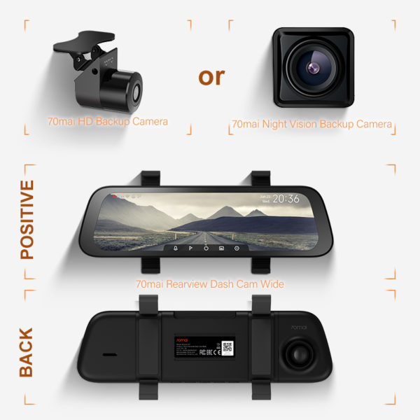 70mai – caméra de tableau de bord avec rétroviseur, grand écran 9.35 pouces, 1080P, 130FOV, enregistreur vidéo pour voiture, streaming, DVR – Image 5