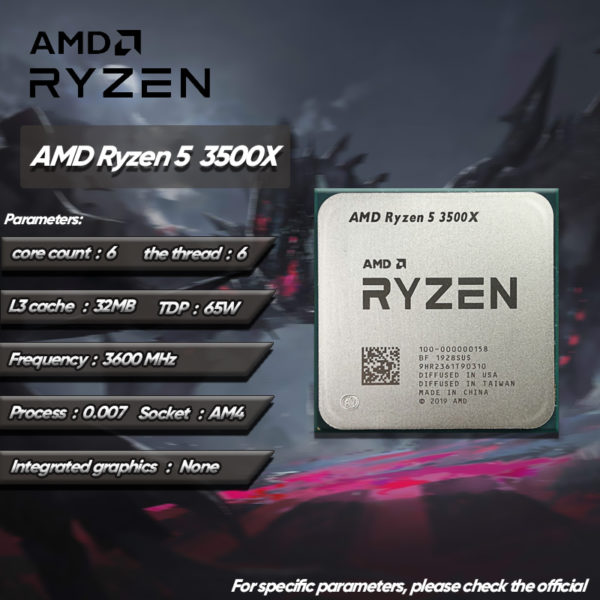 AMD Ryzen 5 3500X R5 3500X 3 6 GHz Utilis JEU Zen 2 0 007 Six 1
