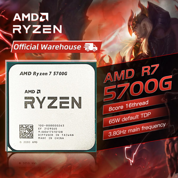 AMD – nouveau processeur de bureau Ryzen 7 5700 go R7 5700 go, 3.8GHz, 8 cœurs, 16 threads, 65W, Socket AM4