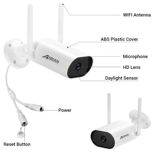 ANRAN Mini Kit de vid osurveillance 3MP enregistrement Audio syst me de vid osurveillance tanche cam 4