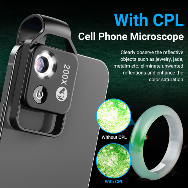 APEXEL Lentille de Microscope Num rique 200X avec CPL Accessoire de Photo pour avec Guide Lumineux 4