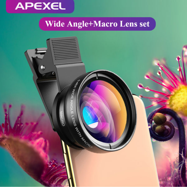 APEXEL objectif Super grand Angle HD 37MM 0 45 x avec 12 5 x Super Macro
