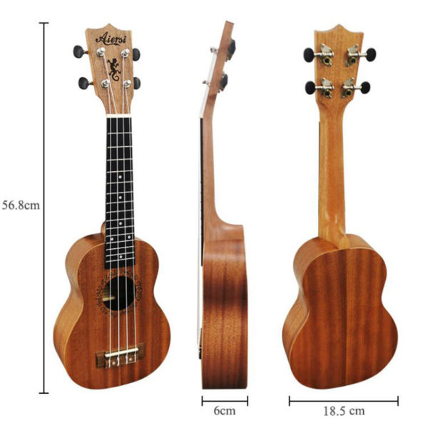 Aiersi mini guitare hawa enne de 21 pouces Soprano ukulele acajou cadeaux musicaux instrument 4 cordes 4