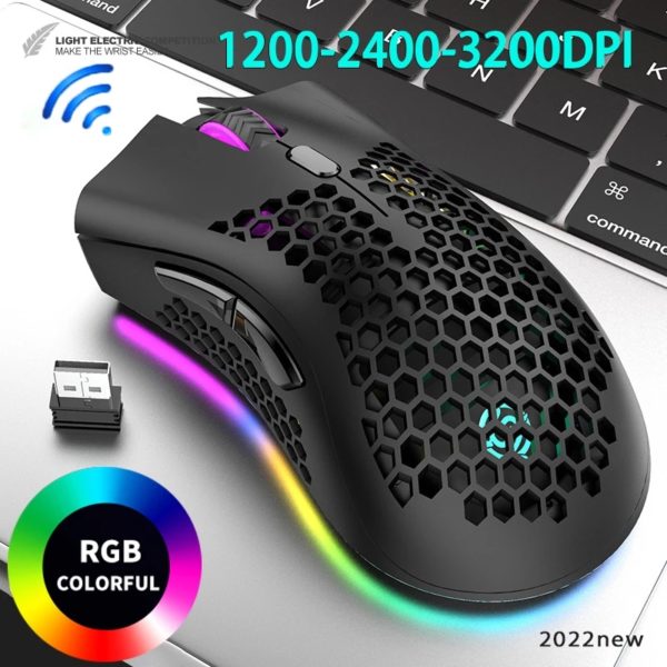 BM600 souris de jeu sans fil Rechargeable USB 2 4G lumi re RGB en forme de 2