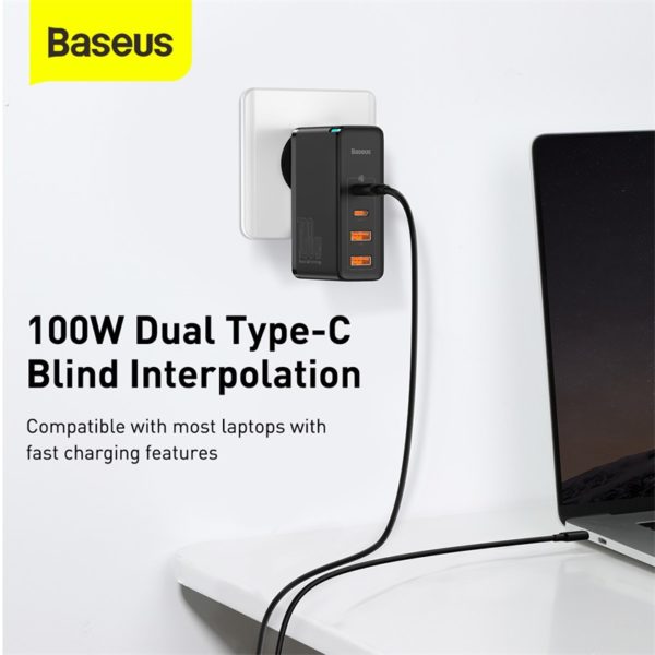 Baseus 100W GaN USB Type C chargeur PD QC Charge rapide 4 0 3 0 USB 3