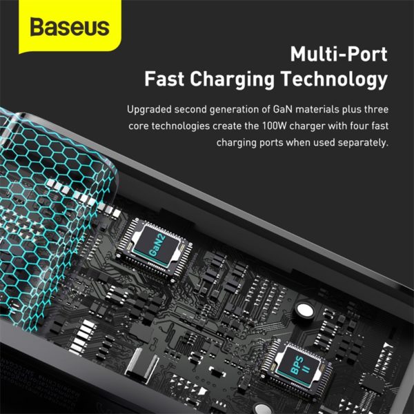 Baseus 100W GaN USB Type C chargeur PD QC Charge rapide 4 0 3 0 USB 5