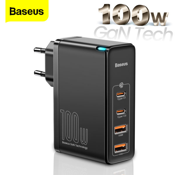Baseus 100W GaN USB Type C chargeur PD QC Charge rapide 4 0 3 0 USB