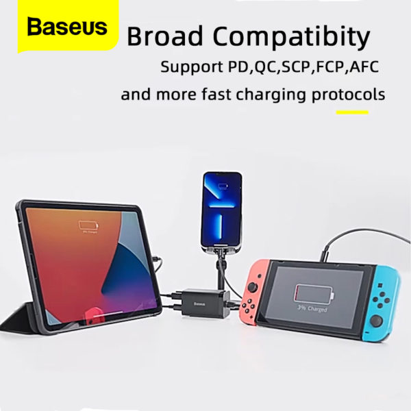 Baseus GaN 100W 65W chargeur de bureau Charge rapide 4 0 QC 3 0 PD USB 5