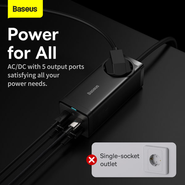 Baseus – chargeur de bureau 100W GaN3 Pro, multiprise, Station de charge rapide pour iPhone 14 13 12 Pro Max Xiaomi Samsung ordinateur portable – Image 2