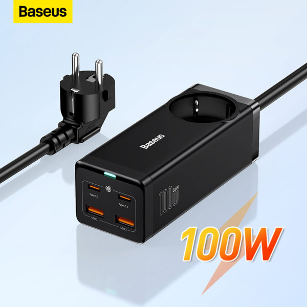 Baseus – chargeur de bureau 100W GaN3 Pro, multiprise, Station de charge rapide pour iPhone 14 13 12 Pro Max Xiaomi Samsung ordinateur portable