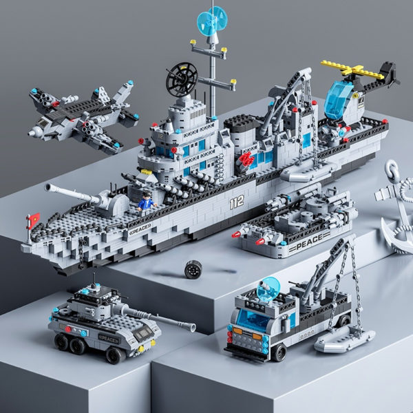 Blocs de Construction compatibles avec Lego bateau de guerre militaire bateau de guerre bateau de combat 3