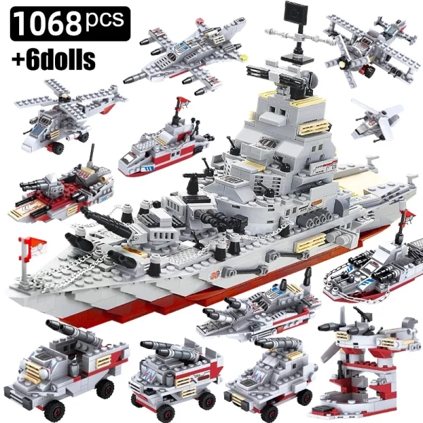 Blocs de Construction compatibles avec Lego bateau de guerre militaire bateau de guerre bateau de combat