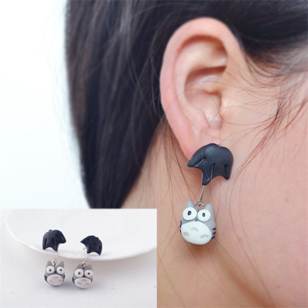 Boucles d oreilles 3D en argile polym re pour femmes bijoux faits la main avec chat 2