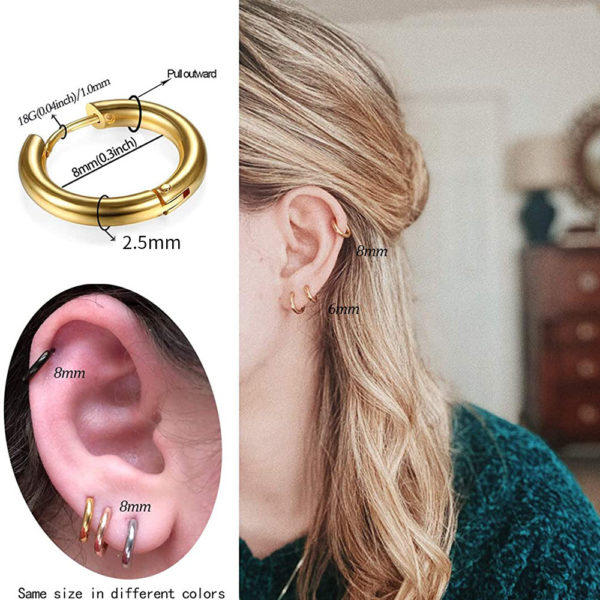 Boucles d oreilles en acier inoxydable pour femmes et hommes petits bijoux de Piercing Cartilage nouvelle 1