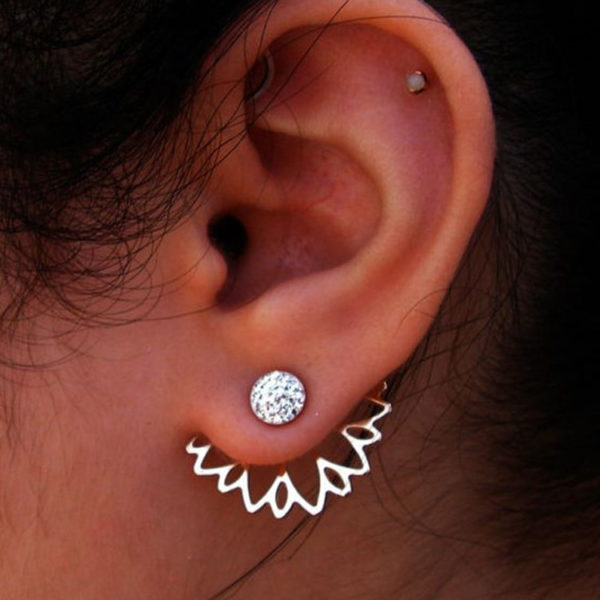Boucles d oreilles en cristal pour femmes bijoux en forme de fleur strass couleur or la 2