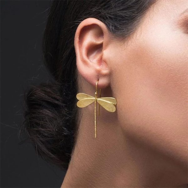 Boucles d oreilles en forme de libellule 3D Simple boucles d oreilles longues pour femmes bijoux 1
