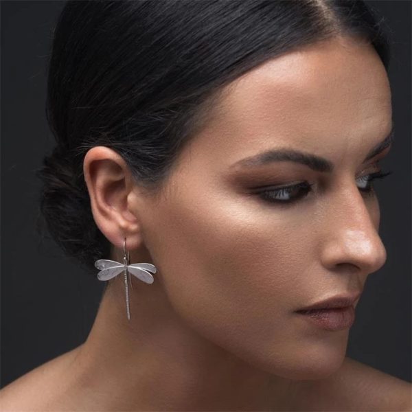 Boucles d oreilles en forme de libellule 3D Simple boucles d oreilles longues pour femmes bijoux 2