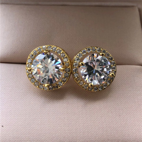 Boucles d oreilles rondes en cristal pour femmes bijoux de mariage Vintage de couleur argent boucles 1