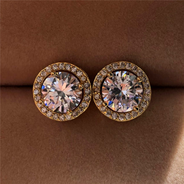 Boucles d oreilles rondes en cristal pour femmes bijoux de mariage Vintage de couleur argent boucles 3