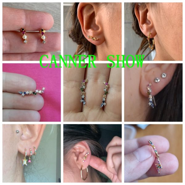 CANNER boucles d oreilles en Zircon de couleur croix toile pour femmes boucles d oreilles de 4