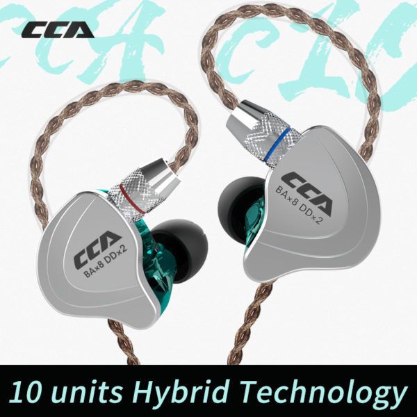CCA C10 couteurs intra auriculaires hybrides oreillettes de sport de course hi fi 10 unit s 2