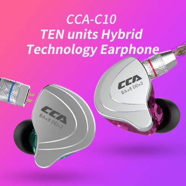 CCA C10 couteurs intra auriculaires hybrides oreillettes de sport de course hi fi 10 unit s 4
