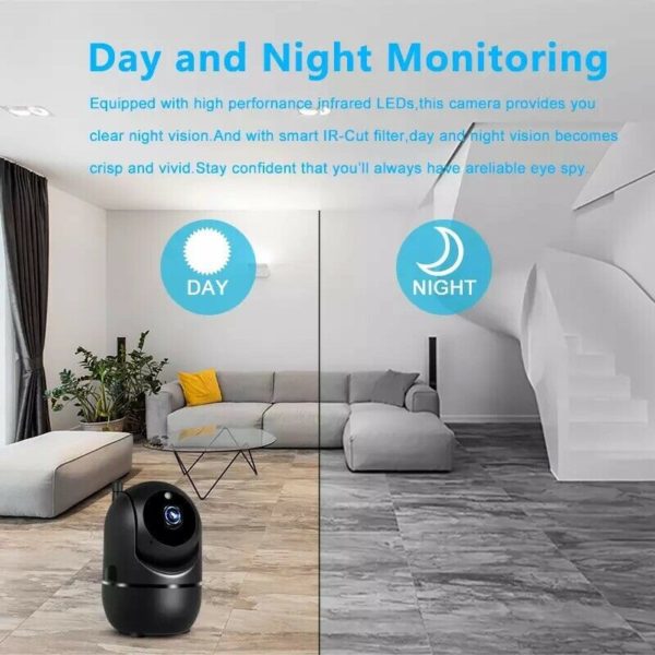 Caméra de Surveillance HD IP avec Vision Nocturne Dispositif de Sécurité Domestique sans Fil, WIFI CLOUD, Vidéo, Suivi Automatique, Moniteur de Bébé, 1080P, (ycc365), Original – Image 3