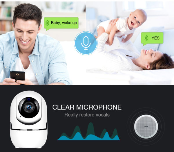 Caméra de Surveillance HD IP avec Vision Nocturne Dispositif de Sécurité Domestique sans Fil, WIFI CLOUD, Vidéo, Suivi Automatique, Moniteur de Bébé, 1080P, (ycc365), Original – Image 5