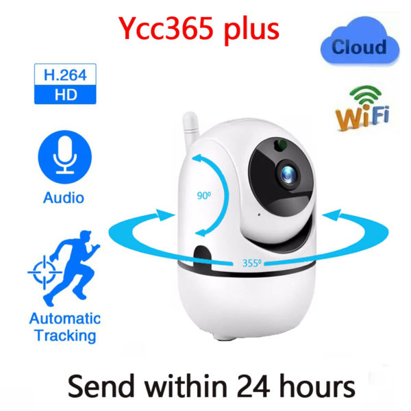 Caméra de Surveillance HD IP avec Vision Nocturne Dispositif de Sécurité Domestique sans Fil, WIFI CLOUD, Vidéo, Suivi Automatique, Moniteur de Bébé, 1080P, (ycc365), Original