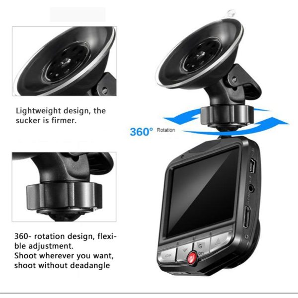 Caméra de tableau de bord pour voiture avec rétroviseur, enregistreur DVR, HD 1080P – Image 2