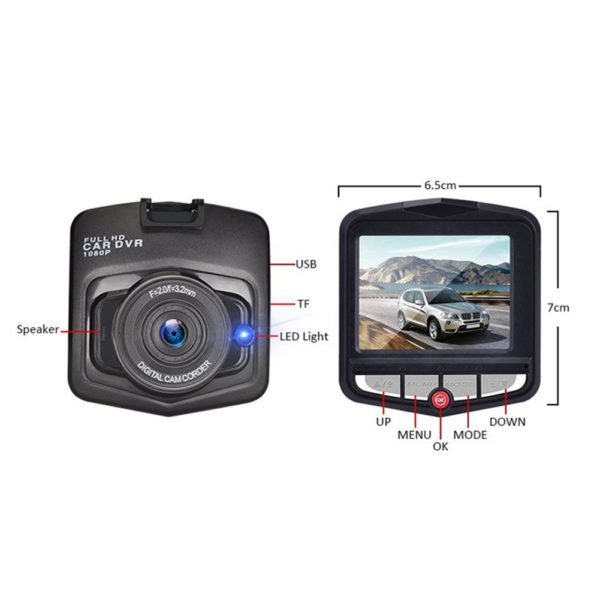 Caméra de tableau de bord pour voiture avec rétroviseur, enregistreur DVR, HD 1080P – Image 3
