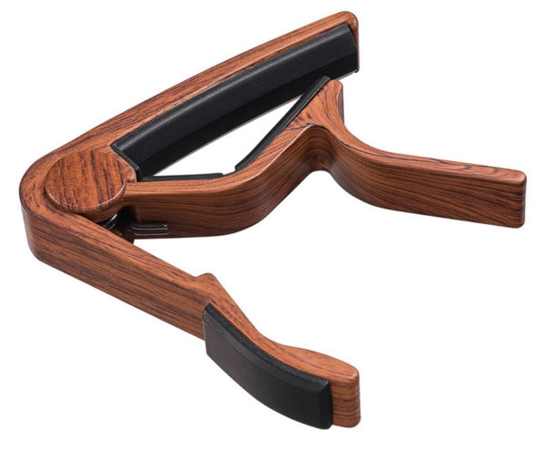 Capodastre de guitare en Grain de bois avec coussin en silicone parfait pour Ukulele accessoires d 2