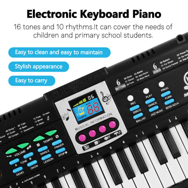 Clavier lectronique de musique num rique 61 touches Piano lectrique multifonctionnel pour enfants avec Interface Microphone 3