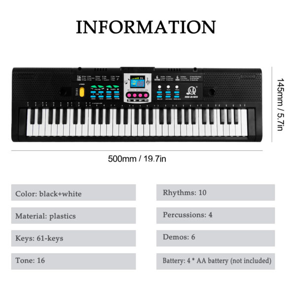 Clavier lectronique de musique num rique 61 touches Piano lectrique multifonctionnel pour enfants avec Interface Microphone 5