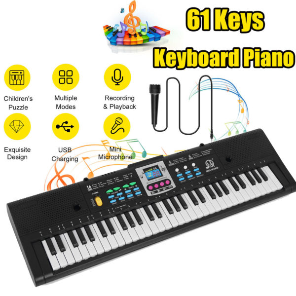 Clavier lectronique de musique num rique 61 touches Piano lectrique multifonctionnel pour enfants avec Interface Microphone