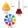 Cloche à main 8 notes pour enfants, jouet musical, jeu d'instruments à Percussion arc-en-ciel, cloche rotative à 8 tons, hochet pour débutant, jouet éducatif, cadeau – Image 6