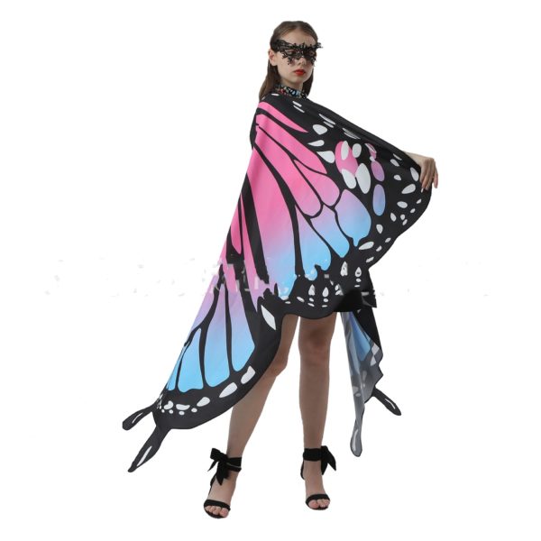 Costume ailes de papillon Cape f erique d halloween pour fille adulte tenue de f te 3