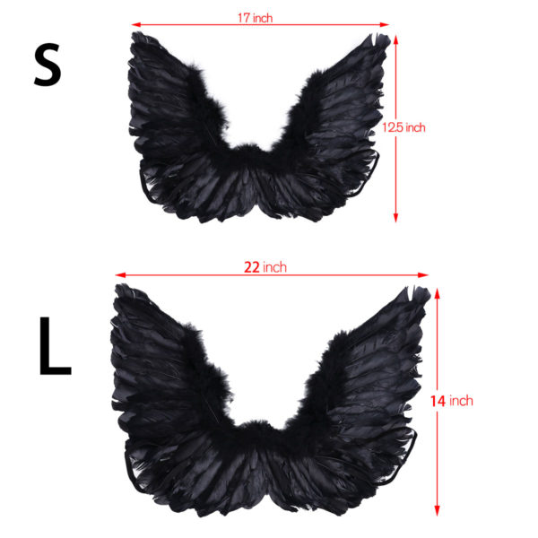 Costume d ailes d ange noir pour enfants et adultes f te de danse Cosplay spectacle 4