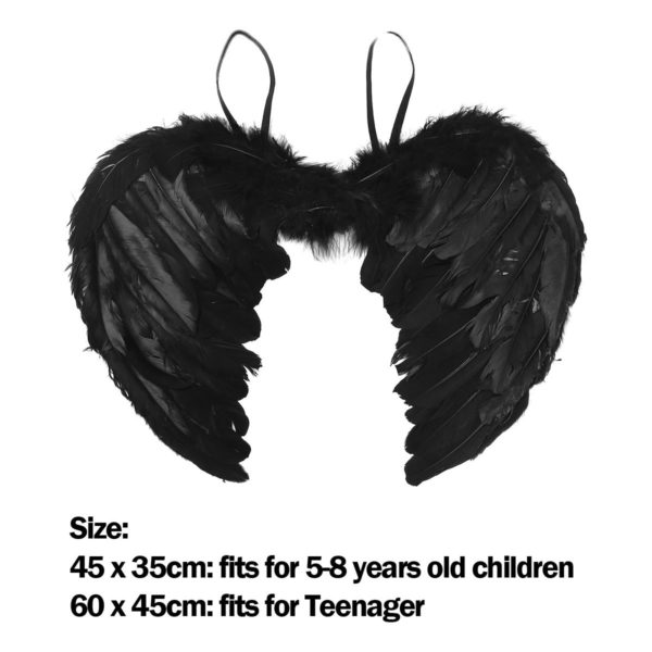 Costume d ailes d ange noir pour enfants et adultes f te de danse Cosplay spectacle 5