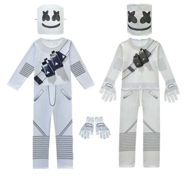 Costume d halloween Cosplay DJ Marshmello pour enfants combinaison pour gar ons et filles combinaison pour