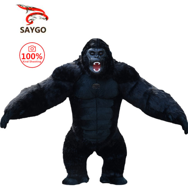 Costume gonflable King Kong pour adultes d guisement d halloween en peluche mascotte en fourrure robe 5